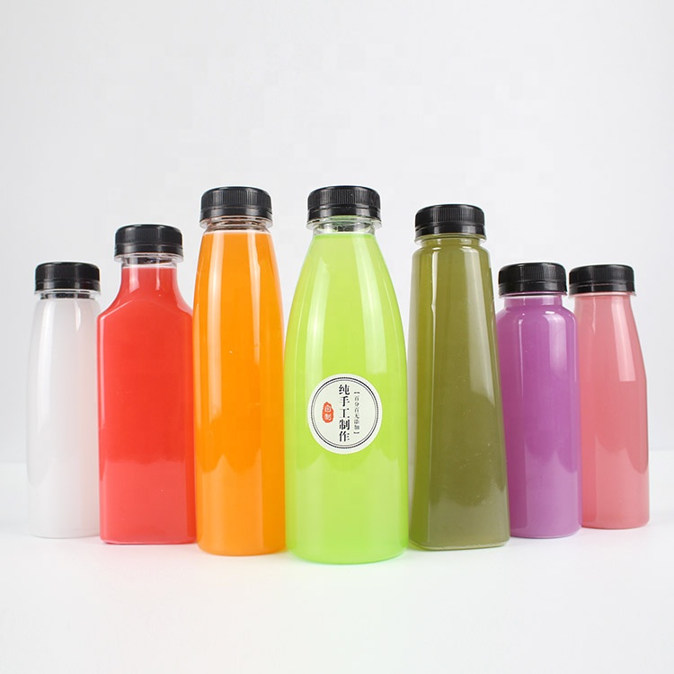 Commercial Disposable Clear Plastic PET Beverage Fruit Juice Bottles