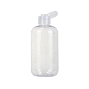 Flip Top 350ml Empty Customize PET Plastic Transparent Shampoo Bottle