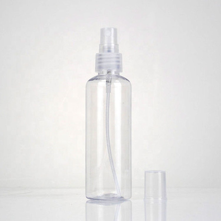 Shop Hotel Home Office Bathoorom Empty Transparent Round 100ml Pet Disinfection Mist Spray Bottle