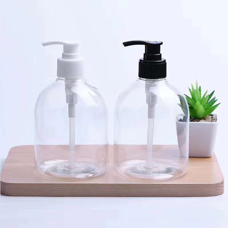 High Quality Unique Cosmetic Plastic PET 300ml Cheap Empty Clear Water Soap Hand Sanitizer Pump Bottle