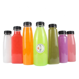 Hot Sell Multifunctional Customizable Color Round Clear Plastic Soft Drink Fruit Juice Beverage Bottle