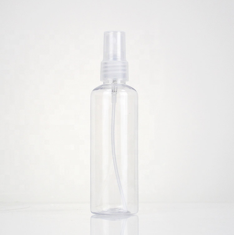 Shop Hotel Home Office Bathoorom Empty Transparent Round 100ml Pet Disinfection Mist Spray Bottle