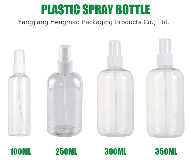 100ml 250ml 300ml 350ml Plastic Pet Refill Perfume Mosquito Atomizer Bottle with Spray Pump Sanitizer Bottle
