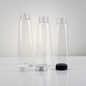 Oem 200ml 400ml 500 Ml Screw Cap Soft Drink Transparent Round Square Plastic Pet Beverage Bottle for Juice Packaging
