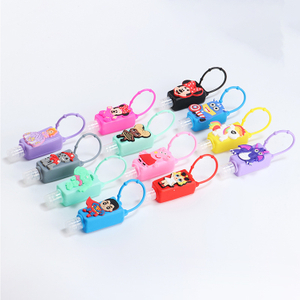 Cartoon 30ml Silicone Perfume Empty Bottle for Hand Sanitizer with Keychain Clip
