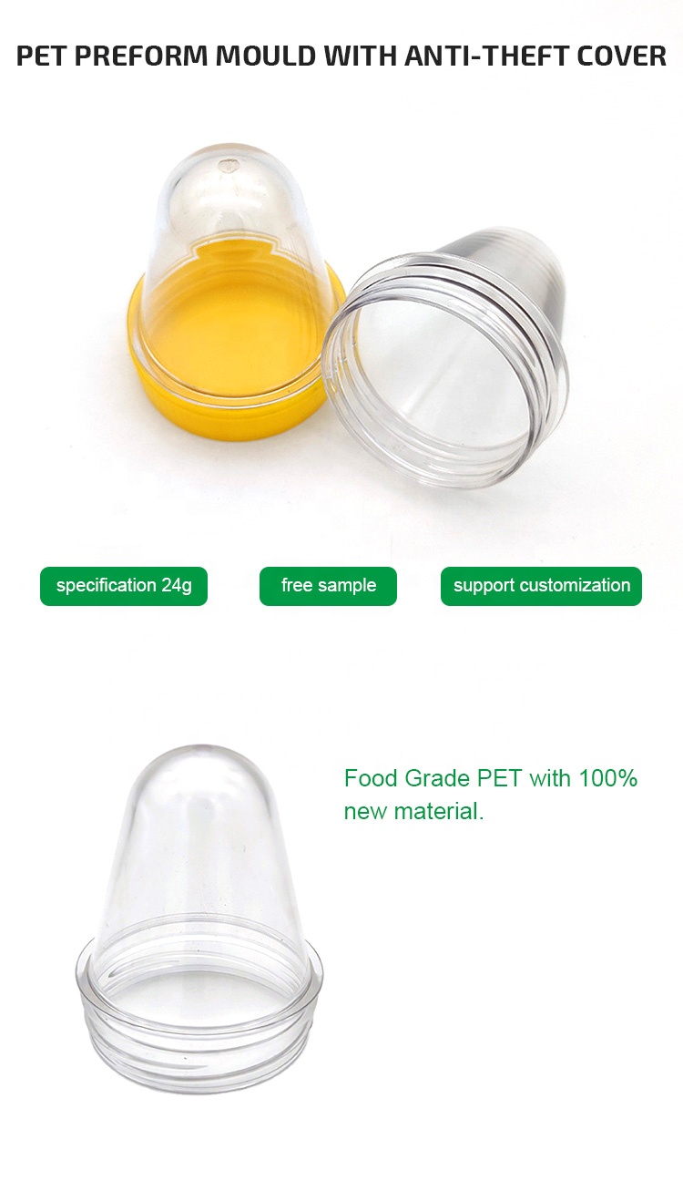 Transparent Wide Low Profile Plastic Spice Jars 32g Pet Preform with Screw Top Lids