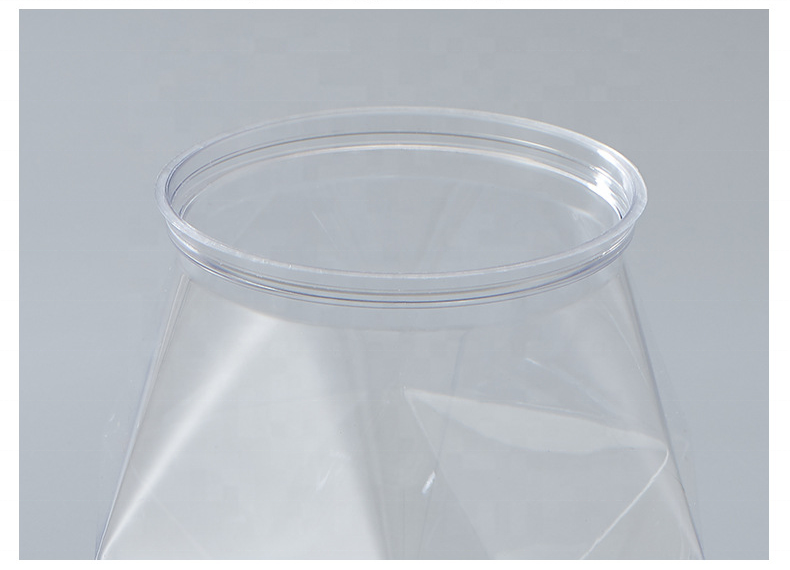 Wholesale Free Sample Rhombus Shape 500ml Plastic Jar Food Grade PET Food Container With Screw Lid