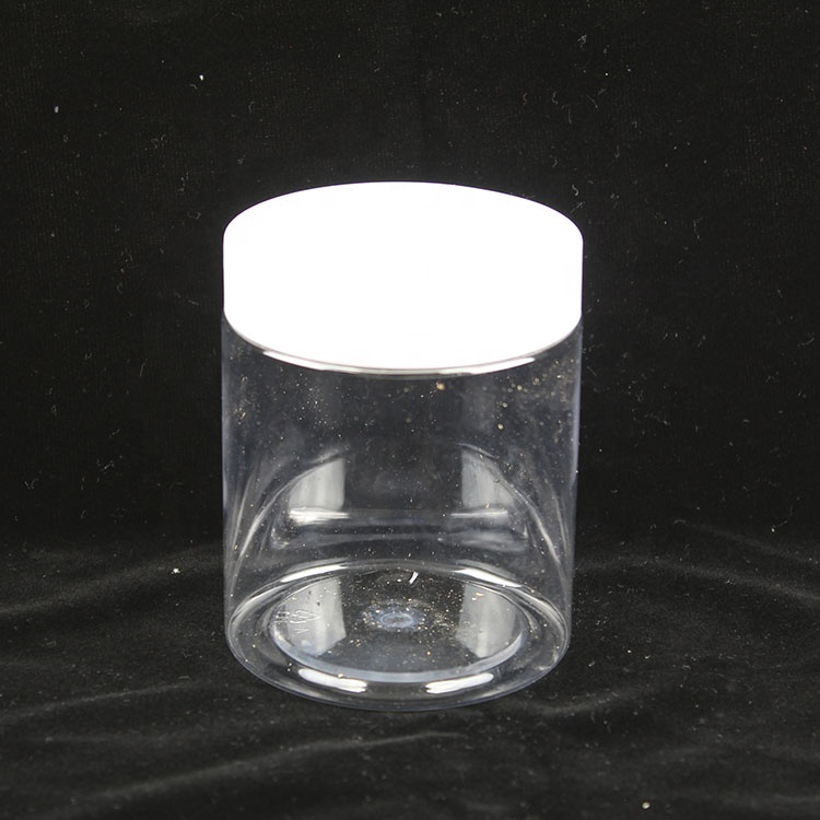 Eco Friendly Luxury Clear Packaging 300ml Unique Plastic Jar Cosmetic Jar with Screw Aluminium Cap