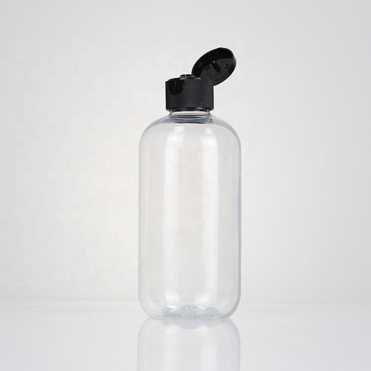 Hot Sale Low MOQ 250ml Customized Empty Flip Cap Plastic PET Cosmetic Dark Oil Alcohol Hand Sanitizer Bottle