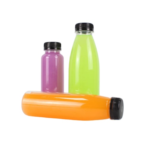 200ml 260ml 330ml 500ml Clear Transparent Square Round Biodegradable Plastic Beverage Bottles with Screw Cap for Juices