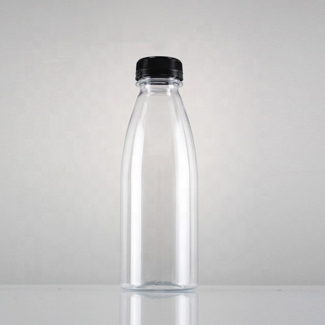 Unique High Quality Customized OEM Transparent 500ml French Clear Plastic Juice Empty Beverage Bottles