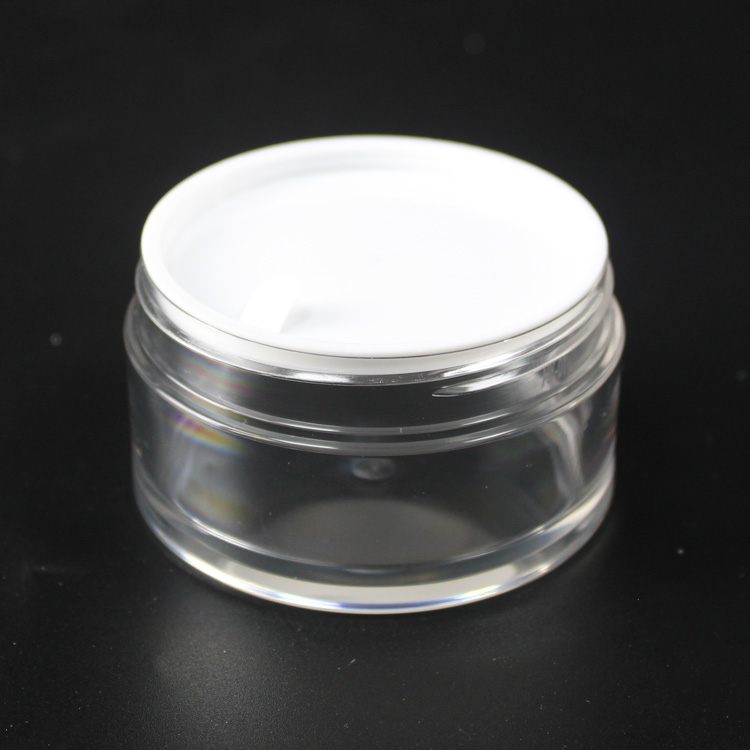 Custom Logo Small Luxury Empty Clear Recycled Plastic Pet Airless Sealed Cream Cosmetic Sample Packaging Jar