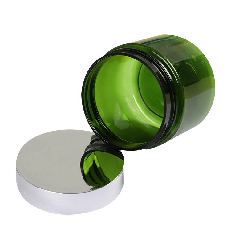 Luxury Bottle Green Skin Care Round Pet Jar Cosmetic Packaging for Lotion And Cream