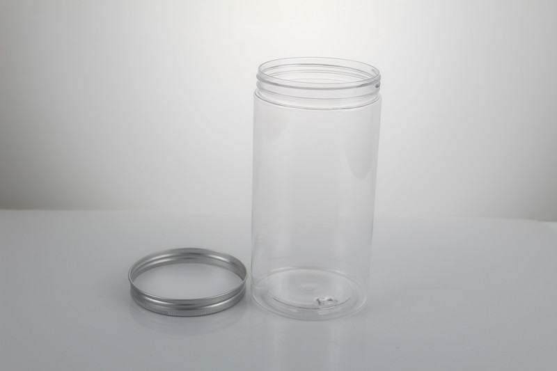 Wholesale Wide Mouth Plastic Aluminum Lid 100ml 200ml 300ml 400ml 500ml Transparent PET Plastic Food Sealable Jar