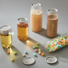 Milk Tea Food Grade Plastic Pet Regular Mouth Beverage Bottle with Airtight Lids Manufacturers