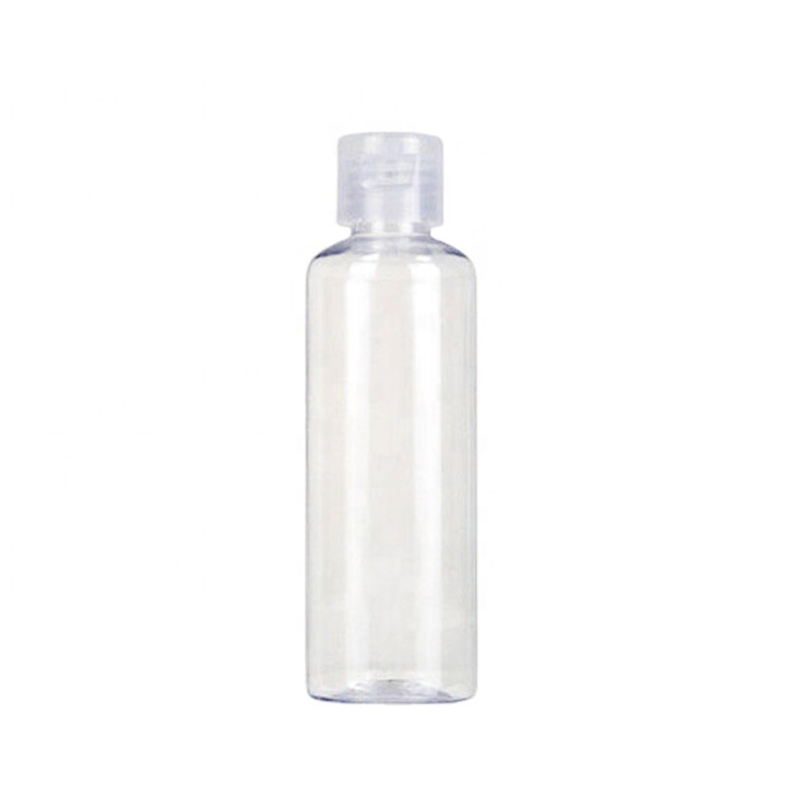 China Factory Custom Clear Round Empty Flip Cap PET Plastic 100ml Face Body Cream Lotion Bottle