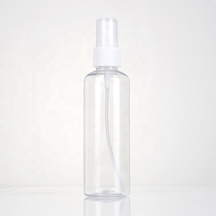 Hotel Transparent Round Empty Pump Spray Custom Size PET Portable Travel Bottle