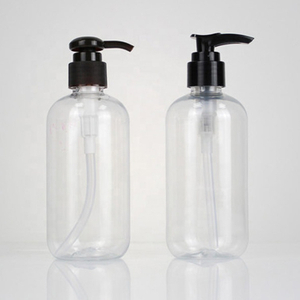 OEM Transparent Shampoo Pet Plastic Round Cosmetic Hand Sanitizer Empty Bottle with Pump