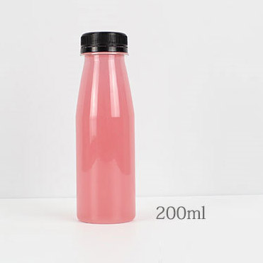 China Factory Custom Home Shop Clear Round Soft Drink Packaging 200 Ml Plastic PET Juice Bottle