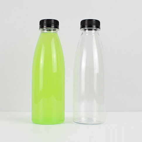 China Hot Sell Travel Portable Transparent Unique Round Lid 500ml Carbonated Fruit Juice Bottle