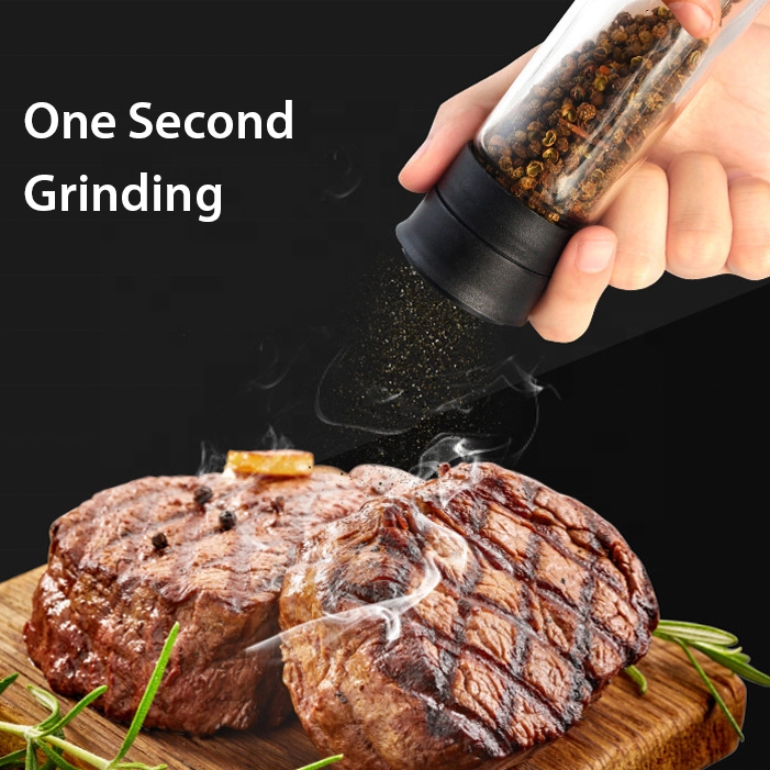 Hot Selling Home 360ml Manual Adjustable Plastic PET Spices Salt And Pepper Mill Mixer Grinders Bottle