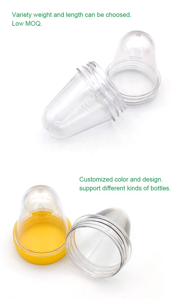 Transparent Wide Low Profile Plastic Spice Jars 32g Pet Preform with Screw Top Lids