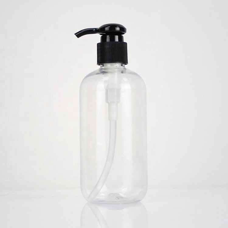 Chinese Factory Custom Home Restaurant Empty Round Clear 250 Ml PET Plastic Pump Bottle