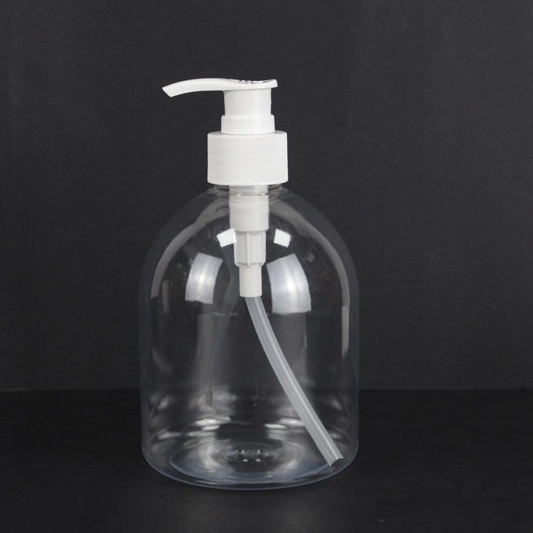 Custom Print Logo Oem 500ml Transparent Skin Care Plastic Pet Hand Soap Gel Lotion Oil Cosmetic Pump Bottle