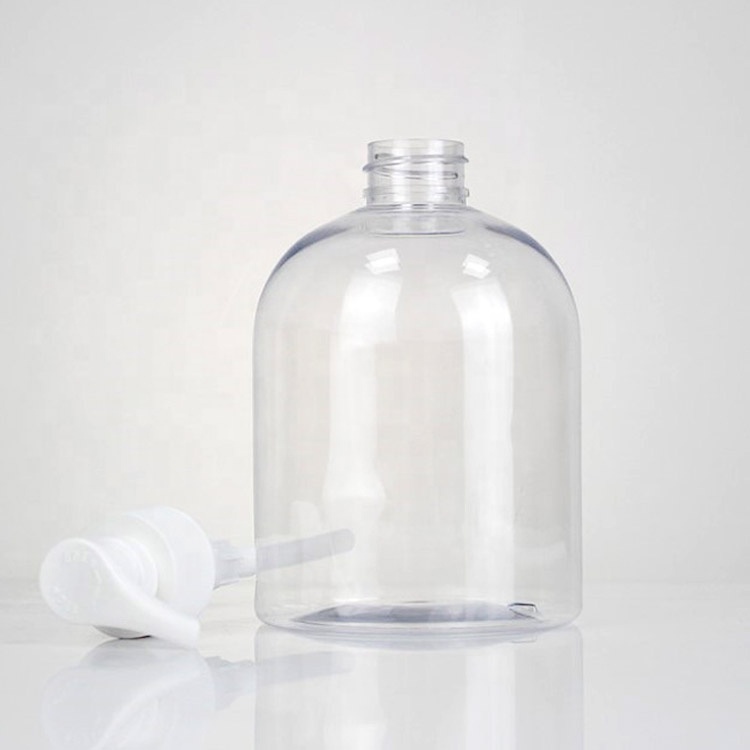 Factory Custom Transparent 500ml Round Universal Shape Cream Lotion Pump Plastic PET Bottle