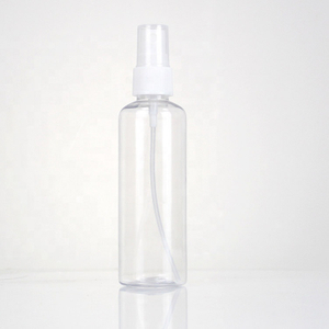 Skin Care Cosmetic Packaging Round Empty Clear 100ml Hair Body Alcohol Hand Sanitizer Mist Plastic Spray Bottle