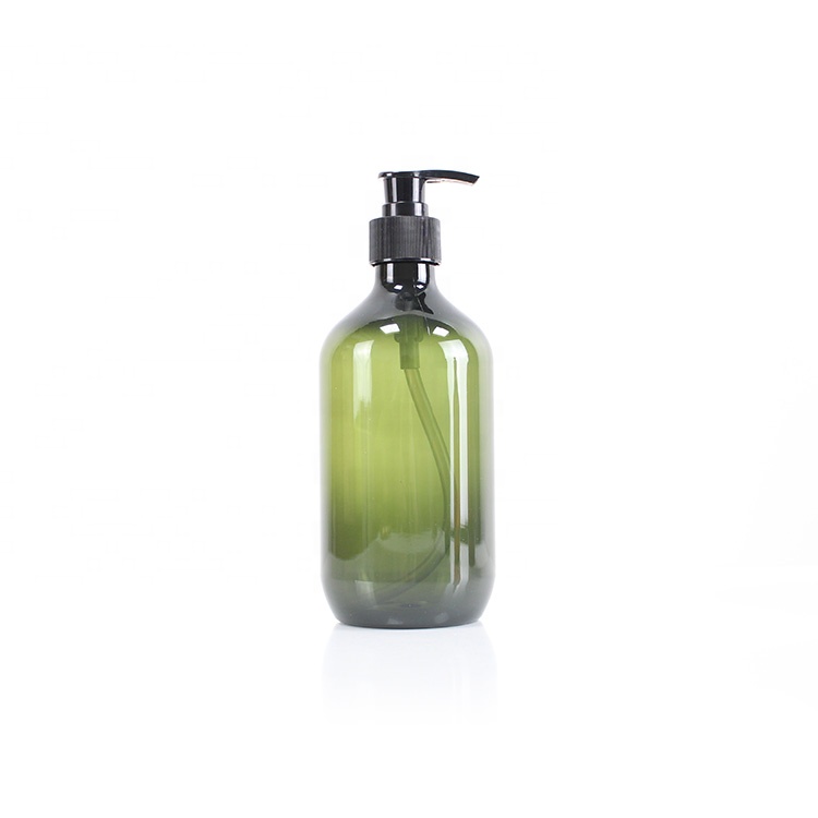 High Quality Custom Empty Home Bathroom Reusable Plastic PET Green 500 Ml Pump Lotion Bottle