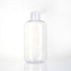 Customize Design Shape Transparent Plastic 300 Ml Flip Cap Pet New Round Dog Shampoo Bottle