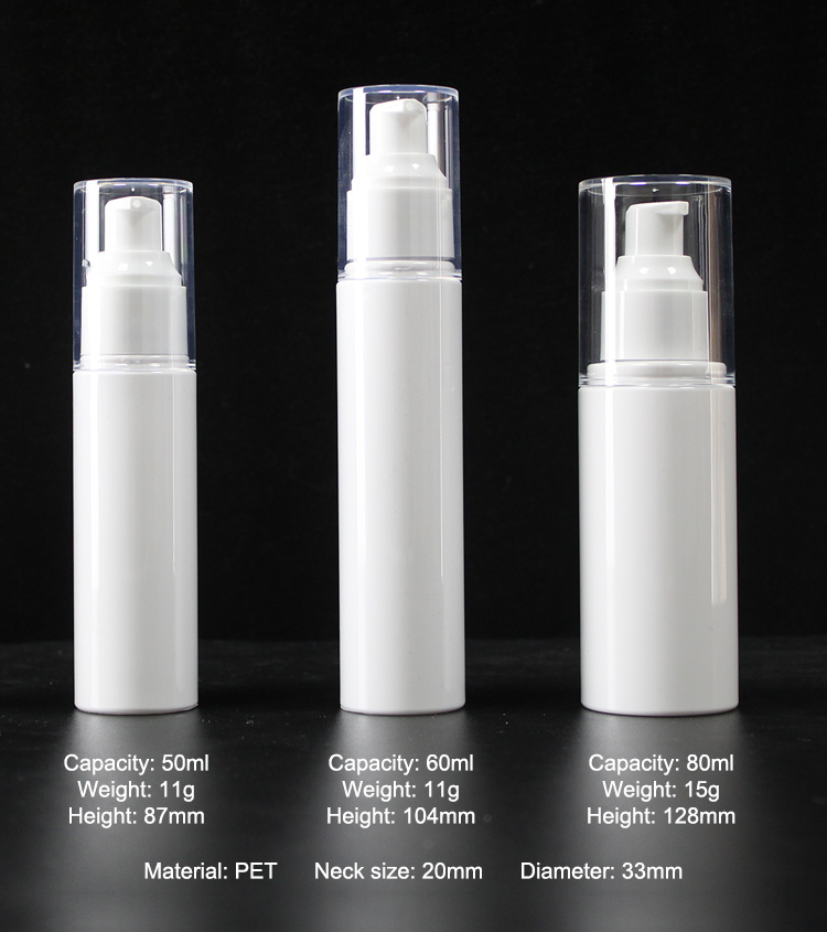 Luxury Beautiful Elegant Unique 50ml 60ml 80ml Vacuum Cosmetic Oil Lotion Separate Slim Face Serum Packaging Bottle