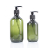 Eco Friendly 500ml Green Brown Home Bathroom PET Pump Cosmetic Shampoo Shower Gel Lotion Custom Packaging Bottles