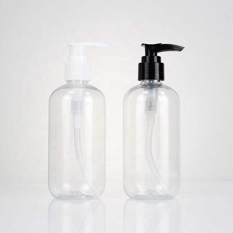 Flip Cap Clear Pet Plastic Empty 250 Ml Cream Oil Hand Sanitizer Lotion Custom Logo Dispensing Bottle