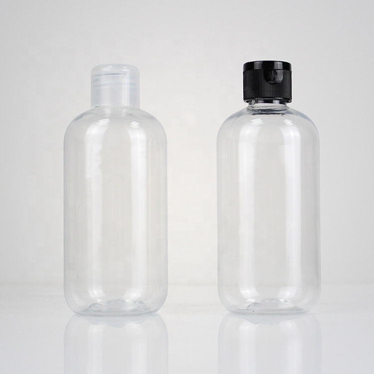 Wholesale Customized Clear PET Plastic Empty 250 Ml Hand Sanitizer Bottle Packaging with Flip Cap