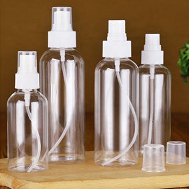 100ml clear empty plastic spray pumps bottles for body shimmer hair oil lotion liquid cosmetic sanitizers
