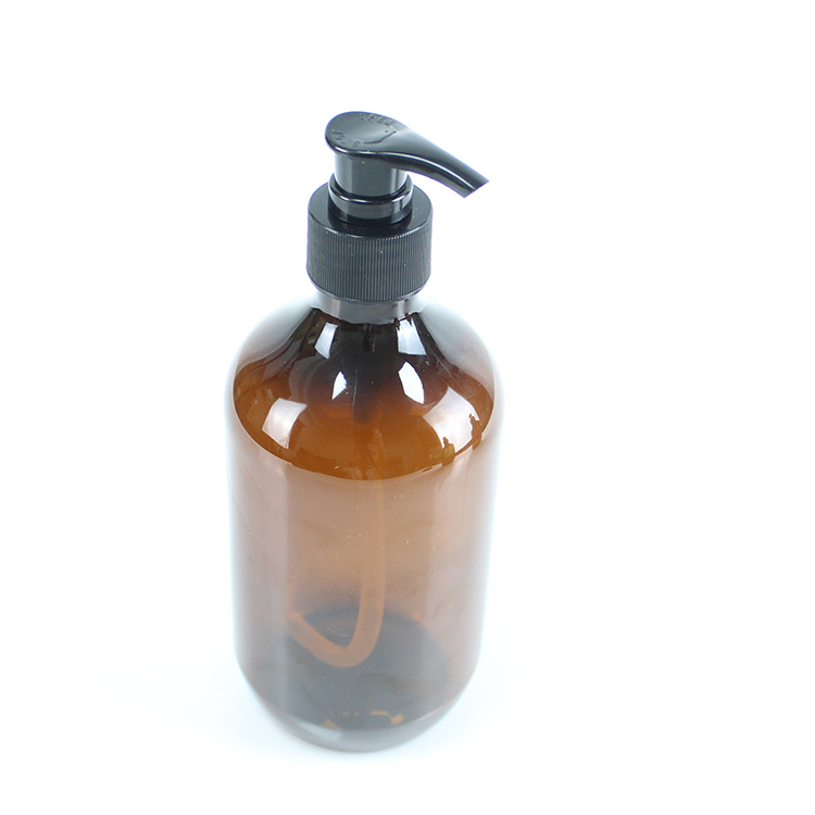 Bathroom Empty Amber Green Pump Cap 500ml Wholesale Plastic Biodegradable Lotion Packaging Bottle