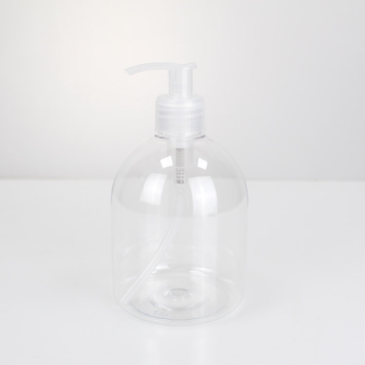 Custom Print Logo Oem 500ml Transparent Skin Care Plastic Pet Hand Soap Gel Lotion Oil Cosmetic Pump Bottle