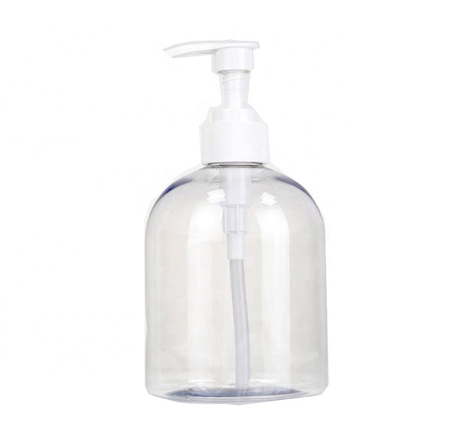 Custom 500 Ml Home Hotel Shampoo Lotion Round Empty Clear Pump Plastic Bottle