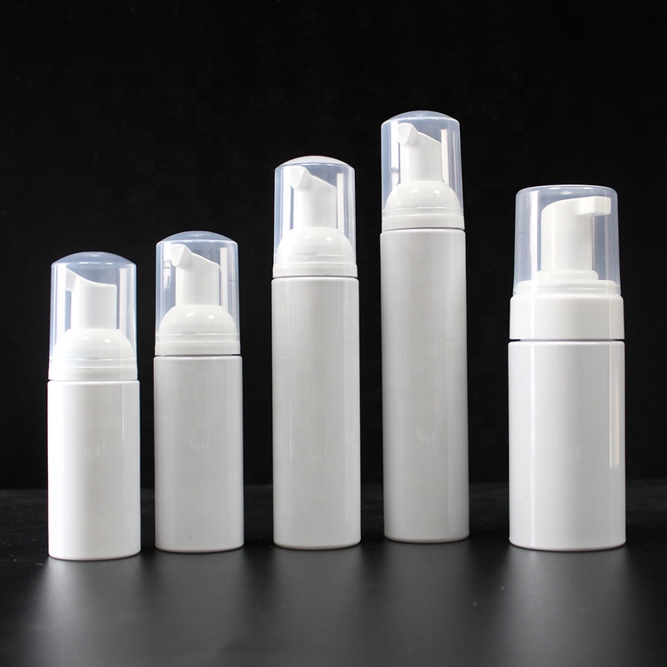 Most Popular Apartment PET 150ml White Round Plastic Packaging Cosmetic Soap Foaming Pump Bottle