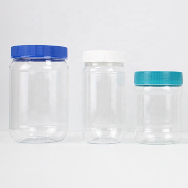 Customized Eco-fridenly Transparent PET Material Clear Food Grade Wide Mouth Plastic Glitter Jar
