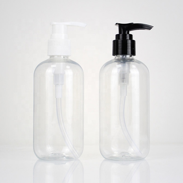 Chinese Factory Custom Home Restaurant Empty Round Clear 250 Ml PET Plastic Pump Bottle