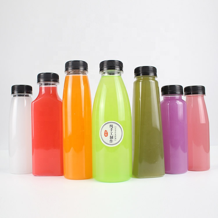 Guangdong Factory Empty Clear 260ml Custom Plastic Pet Cool Soft Drink Orange Grape Juice Beverage Bottles