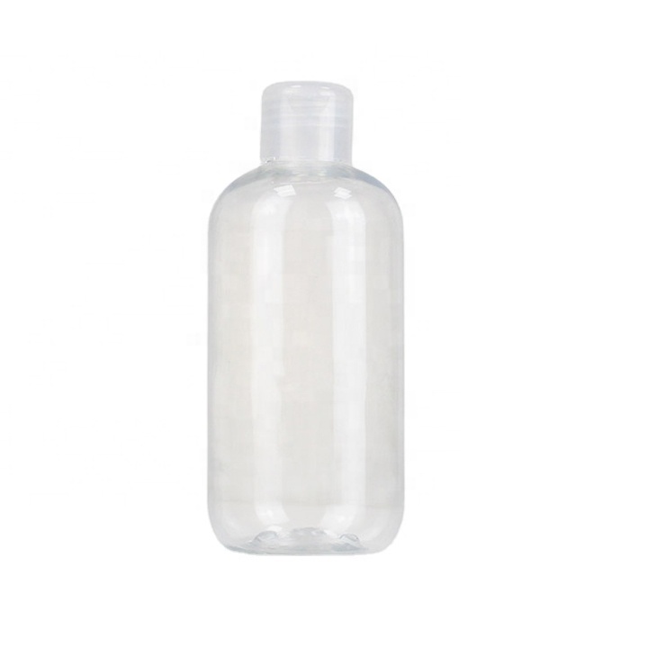 Cosmetic Transparent Pet Flip Top Lid Dispenser Hand Sanitizer 250ml Empty Plastic Lotion Bottles